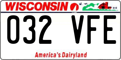 WI license plate 032VFE