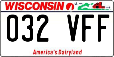 WI license plate 032VFF