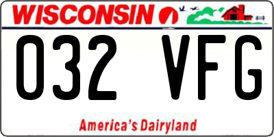 WI license plate 032VFG