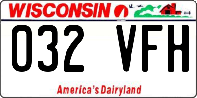 WI license plate 032VFH