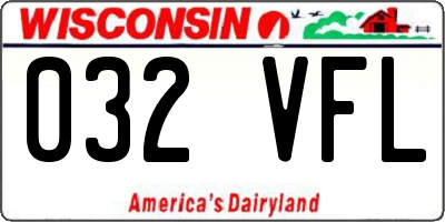 WI license plate 032VFL