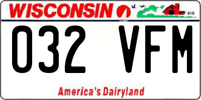 WI license plate 032VFM