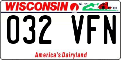WI license plate 032VFN
