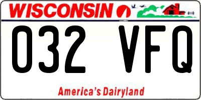WI license plate 032VFQ
