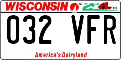 WI license plate 032VFR