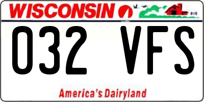 WI license plate 032VFS
