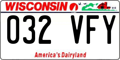 WI license plate 032VFY