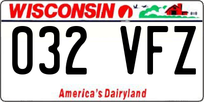 WI license plate 032VFZ