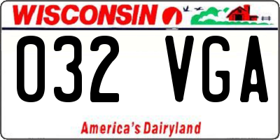 WI license plate 032VGA