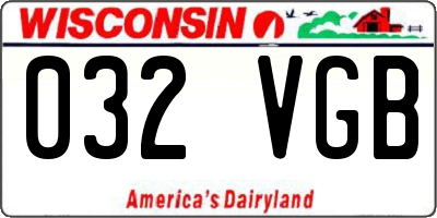 WI license plate 032VGB