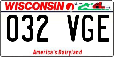 WI license plate 032VGE