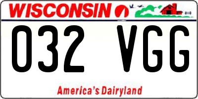 WI license plate 032VGG