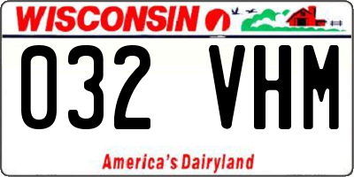 WI license plate 032VHM