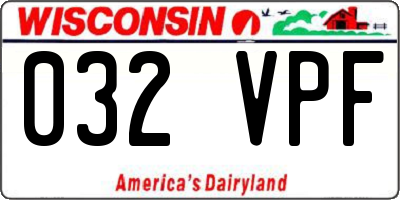 WI license plate 032VPF