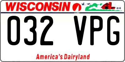 WI license plate 032VPG