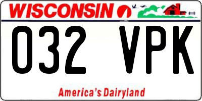 WI license plate 032VPK