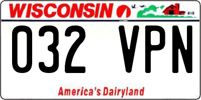 WI license plate 032VPN