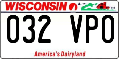 WI license plate 032VPO