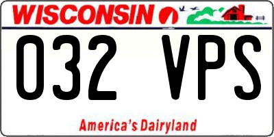 WI license plate 032VPS