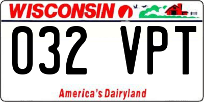 WI license plate 032VPT