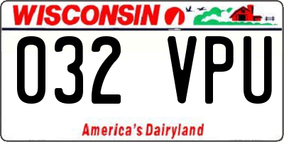 WI license plate 032VPU
