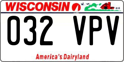 WI license plate 032VPV