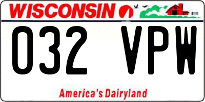 WI license plate 032VPW