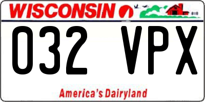 WI license plate 032VPX