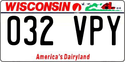 WI license plate 032VPY