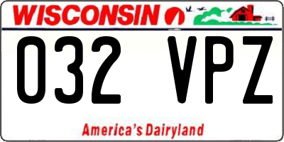 WI license plate 032VPZ