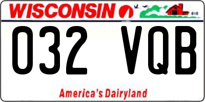 WI license plate 032VQB