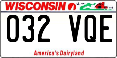 WI license plate 032VQE
