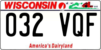 WI license plate 032VQF