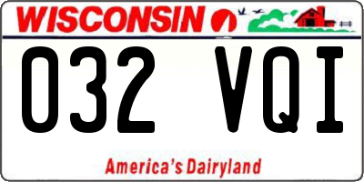 WI license plate 032VQI