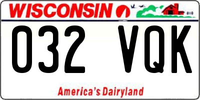 WI license plate 032VQK