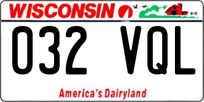 WI license plate 032VQL