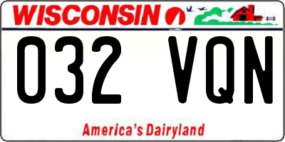 WI license plate 032VQN
