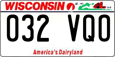 WI license plate 032VQO
