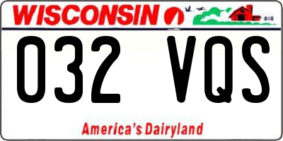 WI license plate 032VQS