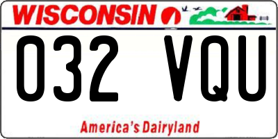 WI license plate 032VQU