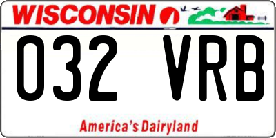 WI license plate 032VRB