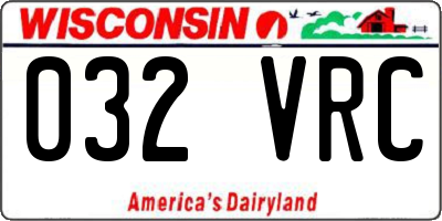 WI license plate 032VRC