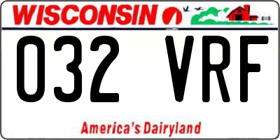WI license plate 032VRF