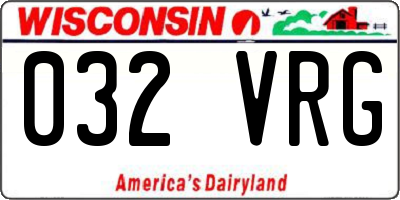 WI license plate 032VRG