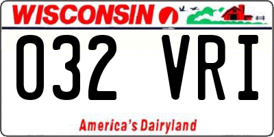 WI license plate 032VRI