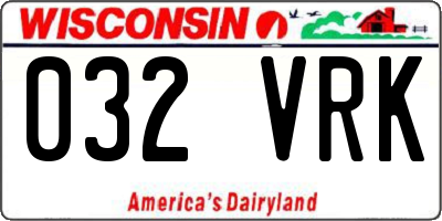 WI license plate 032VRK