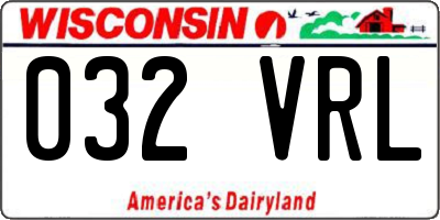 WI license plate 032VRL
