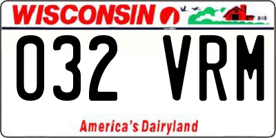 WI license plate 032VRM
