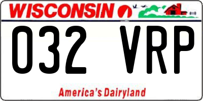 WI license plate 032VRP