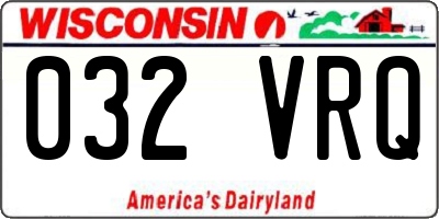 WI license plate 032VRQ